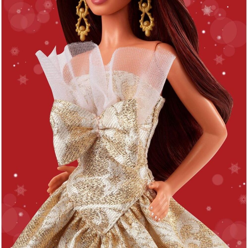 2025 Signature Holiday Barbie Fashion Doll Dark Hair Seasonal Collector Edition - Picture 3 of 4